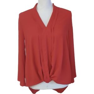 Valette red high low blouse xs #4